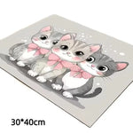 tapis antidérapant imperméable dessin animé chats couleurs variées toile jute cartoon assiettes alimentation chats