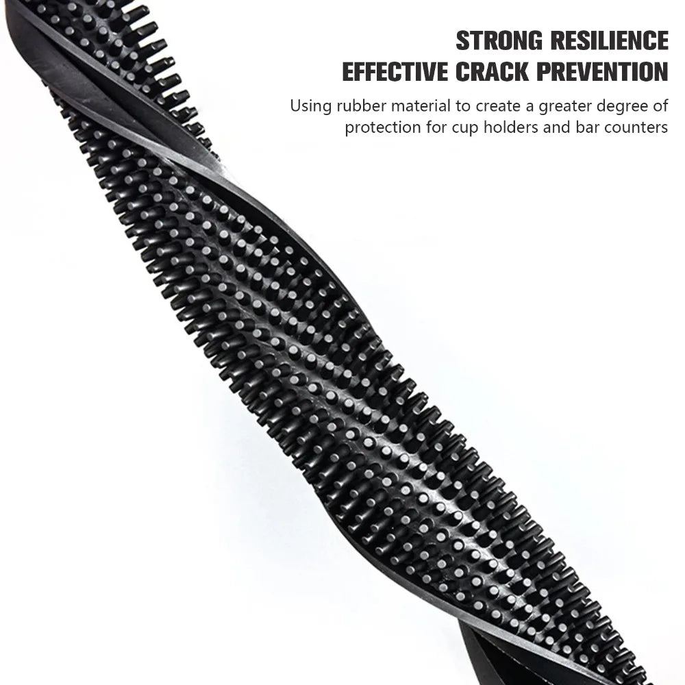 tapis bar caoutchouc silicone noir perforations antidérapant moderne cuisine accessoire résistant chaleur