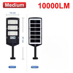 lampe solaire rue moderne noire ip67 led étanche sécurité extérieure télécommande
