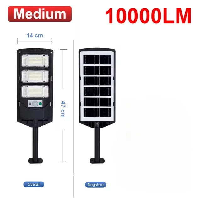lampe solaire rue moderne noire ip67 led étanche sécurité extérieure télécommande