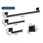 ensemble porte serviettes moderne noir mat acier inoxydable finition laquée fixe salle bain 60cm
