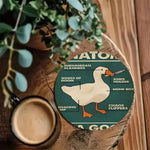 sous verres bois canards expressions modernes opaques hygiène table ecofriendly