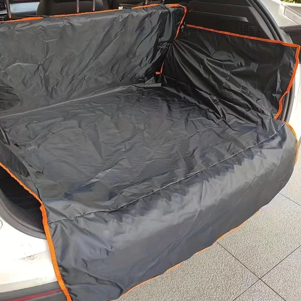 tapis imperméable anti poussière clips pratique noir orange chiens coffre auto supplémentaire résistant