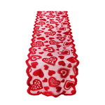 nappe dentelle rouge coeurs semi transparent saint valentin mariage anniversaire décoration festive table romantique