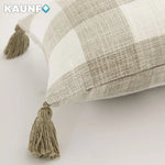 housses coussins carreaux beige blanc rustique 30x50cm 45x45cm décor canapé lit chaise voiture