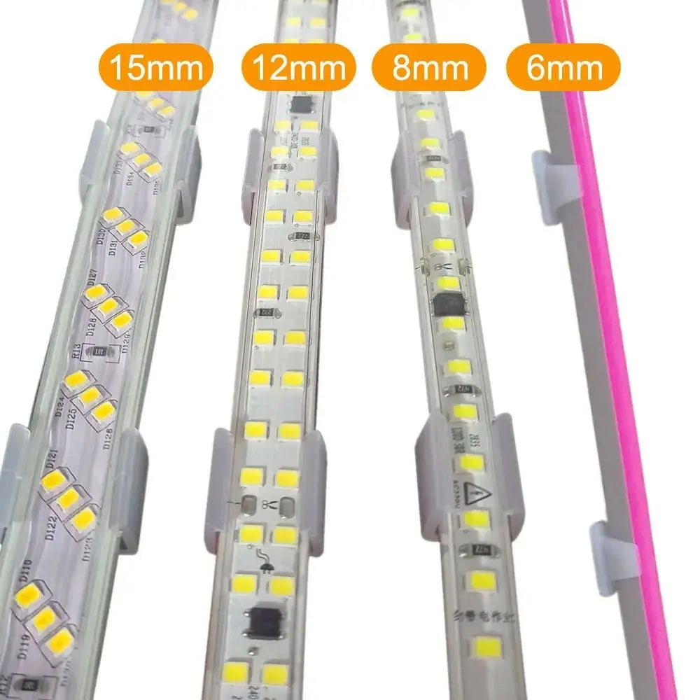 ruban led flexible blanc mat moderne clips fixation 2835 5050 5730 220v base lampe
