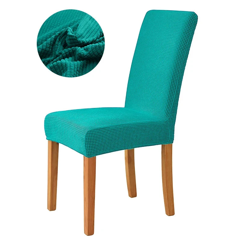 housse chaise jacquard gris rose vert marron moderne adhésif polyester pliage salon mariage banquet