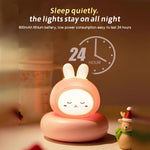 veilleuse animale cartoon mignonne tactile rose jaune blanc oreilles face chambre bébé