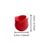 cache pot moderne forme fleur rose clair rose foncé support plante salon table