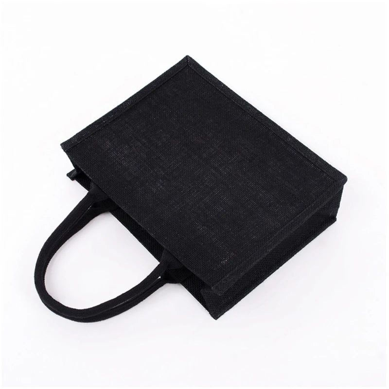 sac main jute noir utilitaire réutilisable pliable mariage festif organisateur cadeaux