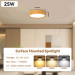 lampe led encastrable bois grain moderne facile éclairage chambre couloir 10w 15w 25w