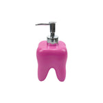 distributeur savon liquide forme dent bleu rose orange violet moderne