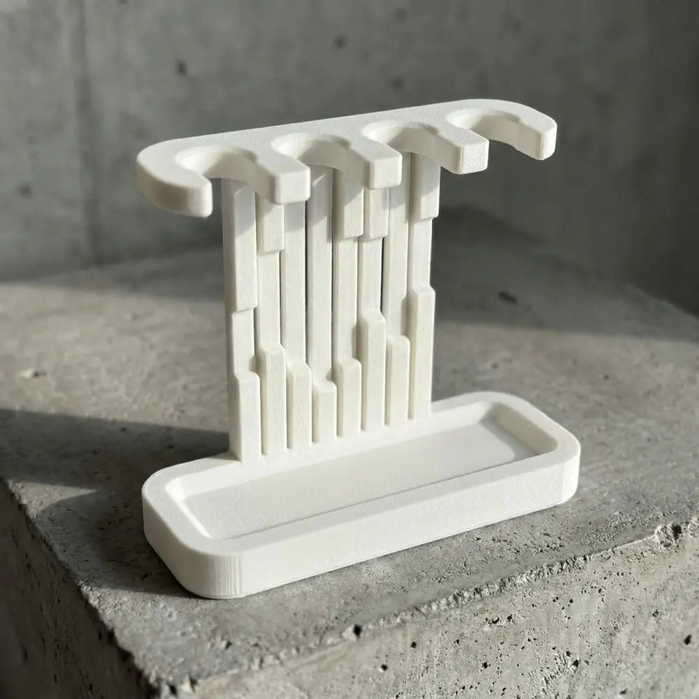 rangement brosses dents électriques blanc noir architectural moderne minimaliste drainage