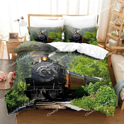 Housse de couette Statue de la Liberté 3D sur lit king size