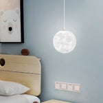 Suspension lumineuse moderne imprimée lunaire blanc beige tringle led 220v