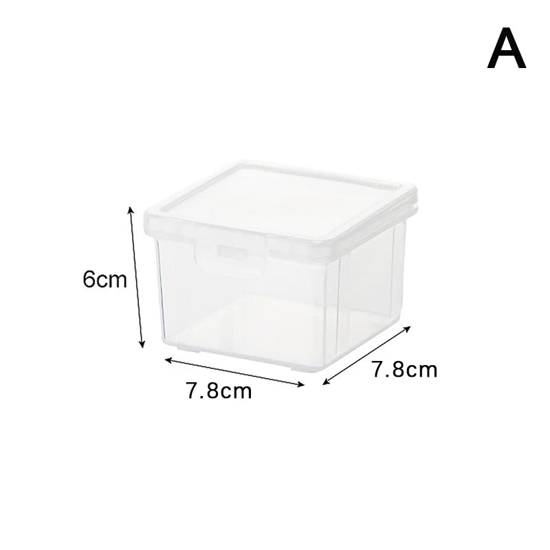 boîtes rangement transparentes modernes coton tige lingettes tampons maquillage clips pratiques salle bain