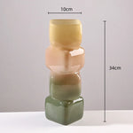 vase verre géométrique moderne rose bleu vert marron beige ombre douce