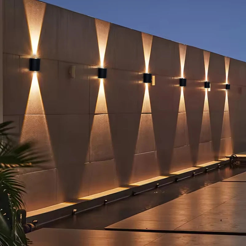 lampes murales led modernes noires 2w 4w blanc chaud froid éclairage intérieur extérieur ip65