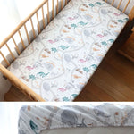 drap housse coton bébé 130x70cm dessins animés personnalisable moderne blanc beige bleuclair gris vert