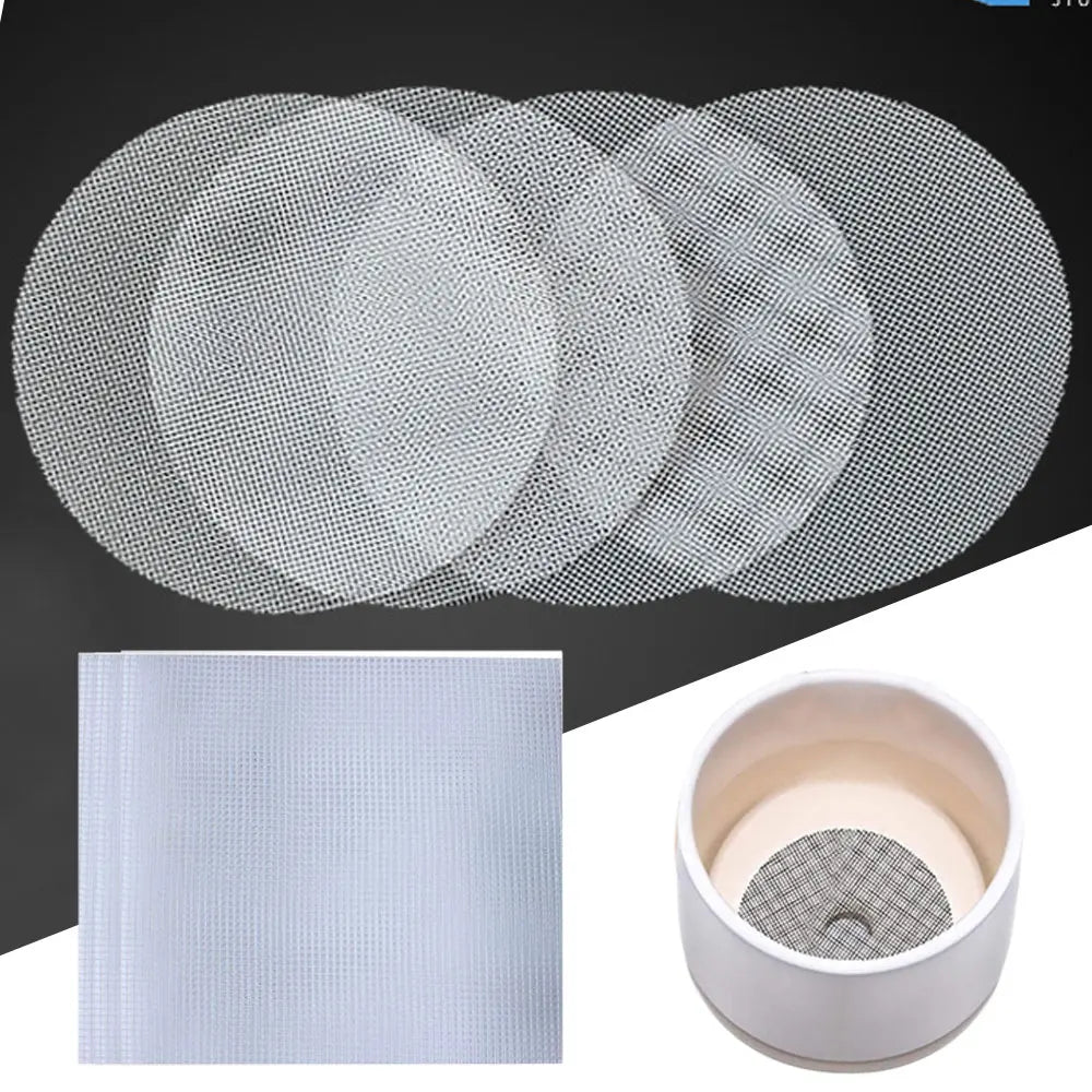filet protection pot fleur blanc maille fine adhésif pratique utilitaire drainage 10cm 7.5cm 5cm