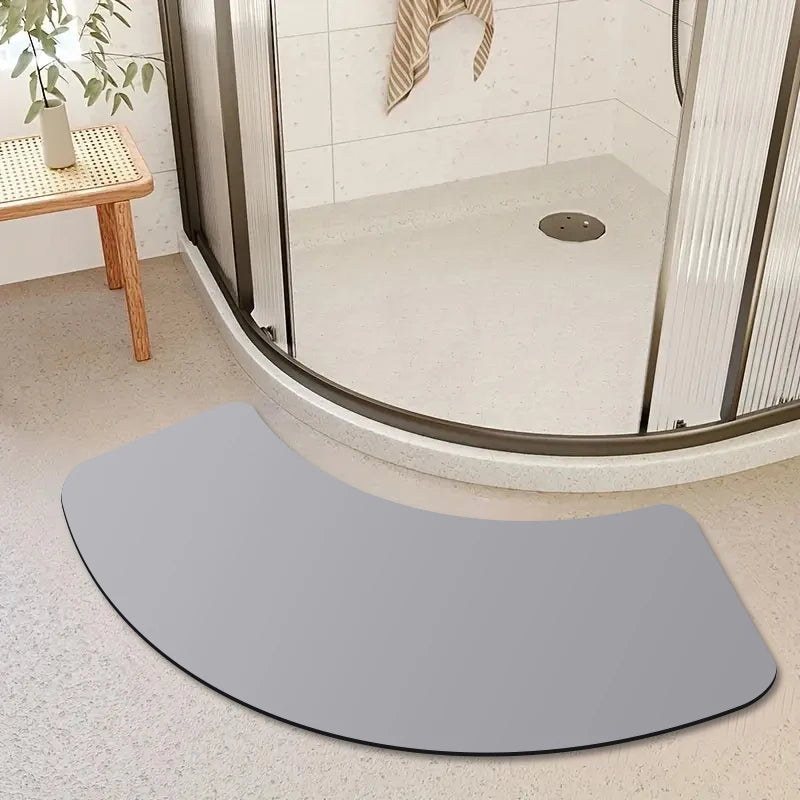 tapis douche gris noir pieds humains adhésif antislip velours moderne 40x60cm 40x100cm 40x140cm