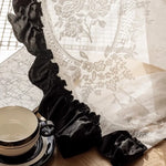 rideau dentelle blanc beige floral classique romantique transparent fenêtre salon chambre maison