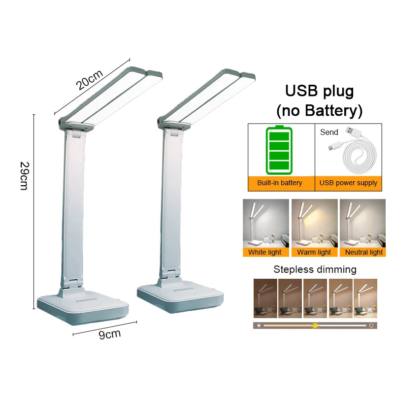 lampe pliable rechargeable led blanc moderne sans ombre tactile contemporaine 5v usb