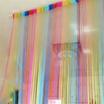 rideau franges couleurs transparent bohème barre supérieure attaches décoratif 200x100cm multicolore aspect brillant