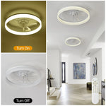 ventilateur led moderne blanc télécommande lumineuse chambre coucher étude salle manger