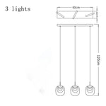 suspension lumineuse moderne transparent dorée fine élégante chaînes métalliques ampoules incluses