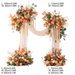 arche décorative boho chic fleurs artificielles orange feuilles vertes franges blanches extérieur mariage anniversaireévénement
