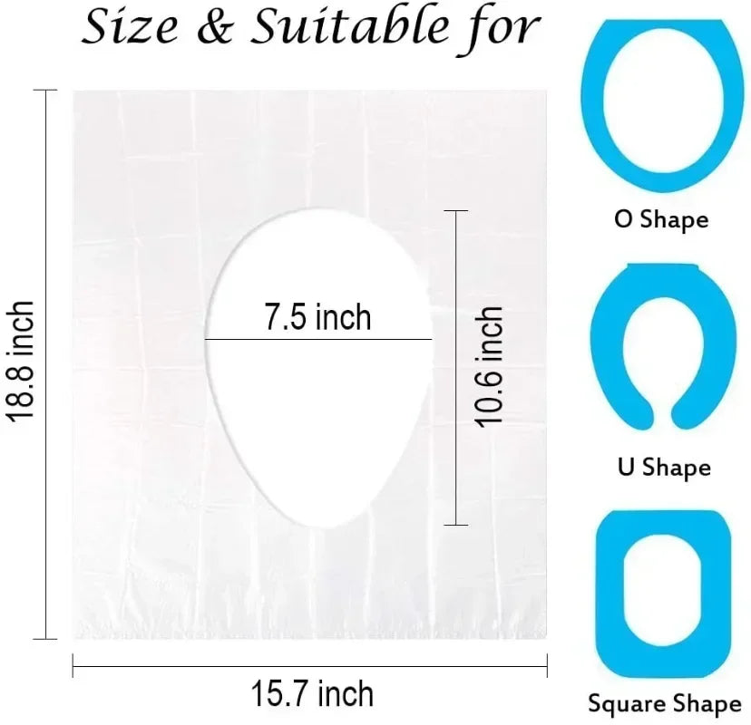 couvre siège toilette jetable transparent adhésif hygiène usage unique respectueux environnement pratique portable camping