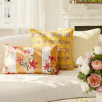 housse coussin fleurs jaunes polyester nordic moderne décoration canapé maison voiture 45x45cm 30x50cm