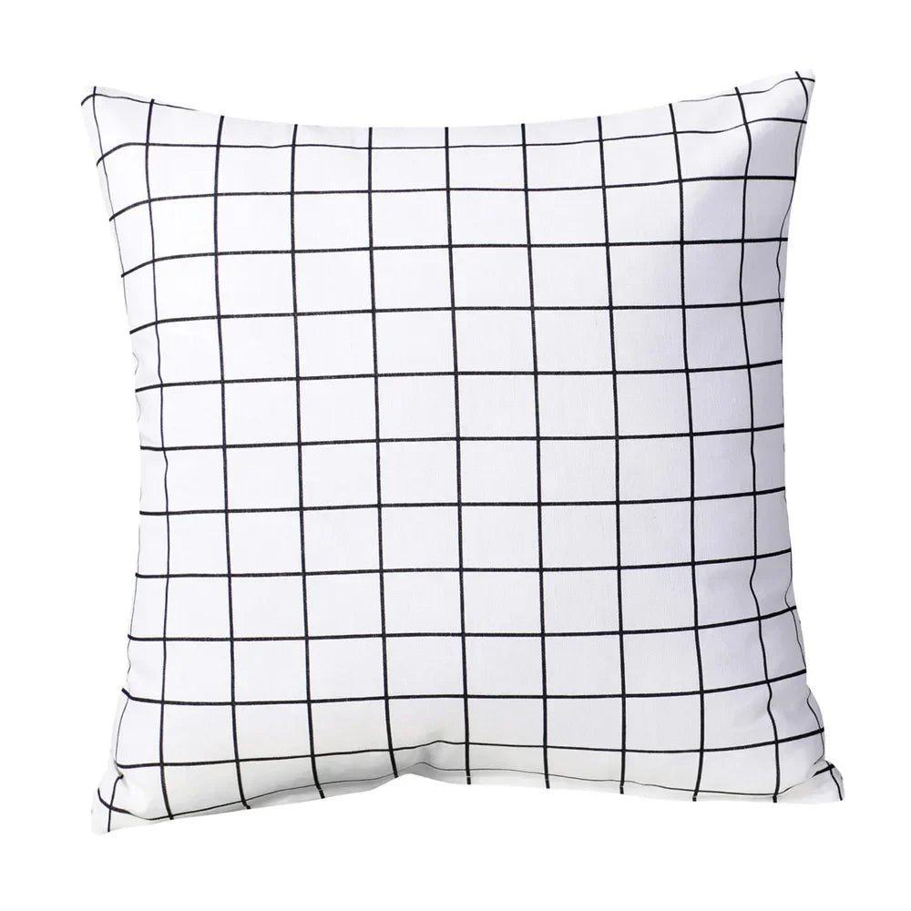 housse coussin lin géométrique multicolore moderne carré 45x45cm lit siège voiture