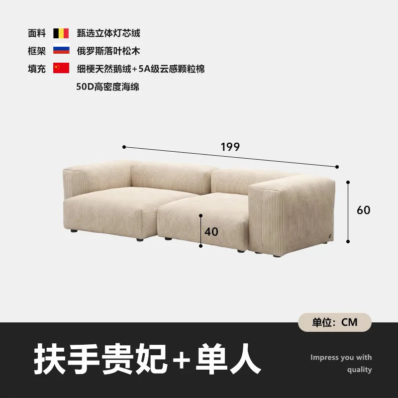 canapé modulable moderne beige clair rayures horizontales convertible cause cœur lit salon