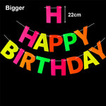 décoration anniversaire guirlande happy birthday triangles étoiles lettres uv nocturne