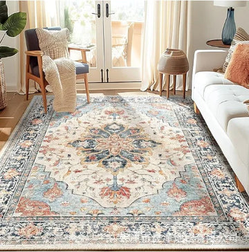 tapis salon classique motif floral géométrique décoration intérieure moderne grande taille polyester lavable intérieur
