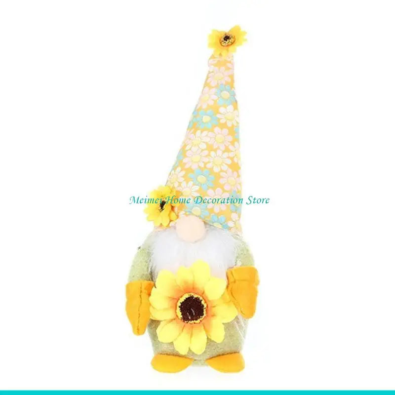 figurines gnome décoratives tournesols tissus carreaux rustique automne bougie plante verte bouteille verre ambré