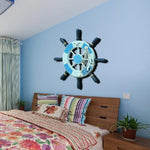 volant bateau bois blanc bleu marine decor nautique rayures filet peche oiseau boule etoile