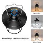 lanterne camping vintage led recharge usb portable métal noir blanc bronze