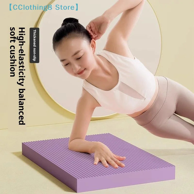 tapis yoga violet rayures horizontales mousse épaisse antidérapant stabilisation tronc yoga exercices physiques