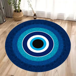 tapis moderne bleu mandala oeil turc adhésif 40x40cm 80x80cm 120x120cm salon chambre decoration