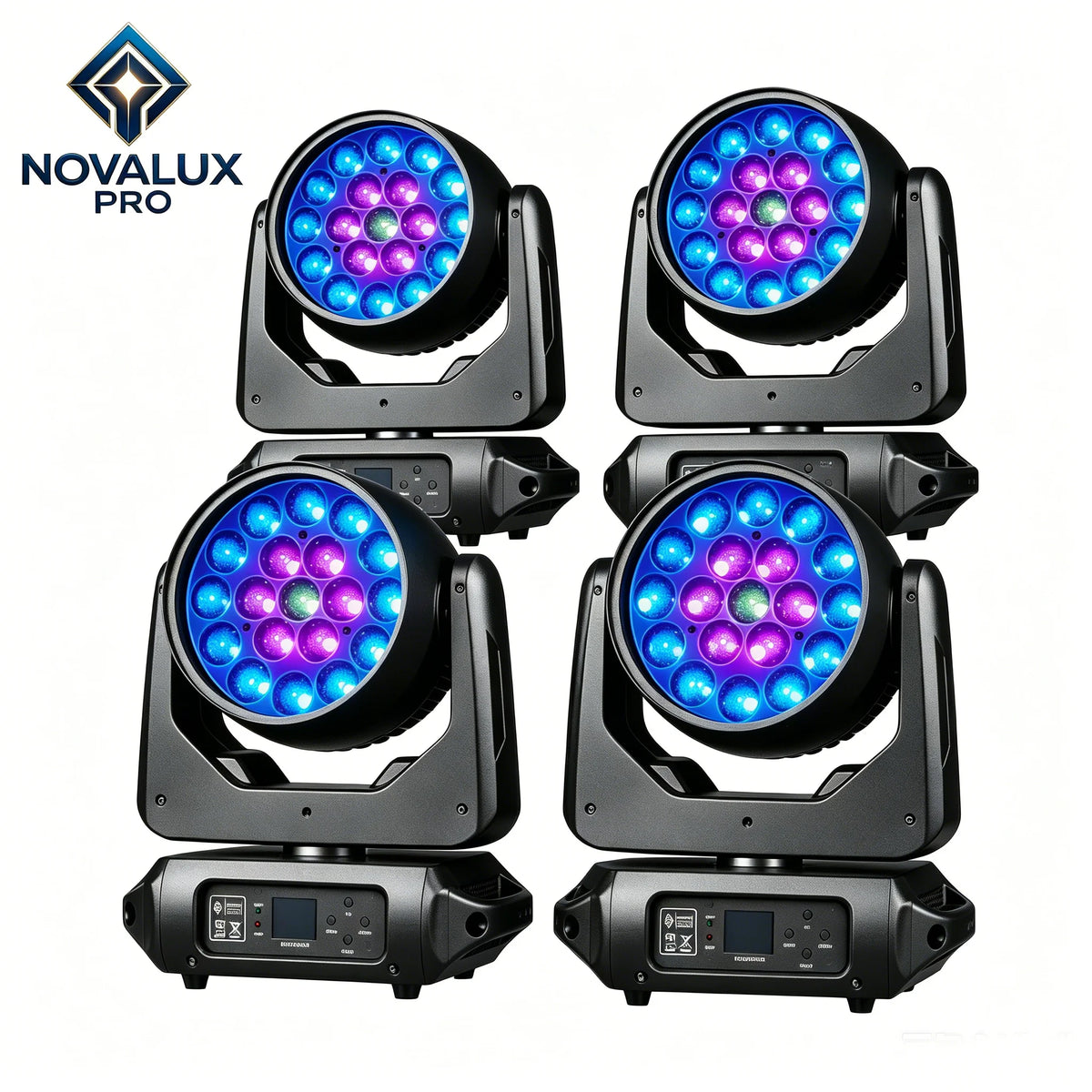 projecteurs led scène noir rouge bleu professionnel dmx canaux effets lumineuxRGBO