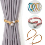 boucles rideau coton moderne rose bleu gris jaune blanc ornement