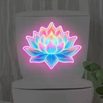 autocollants muraux fleurs lotus dahlias multicolores moderne adhésifs salle bains nocturne brillants uv