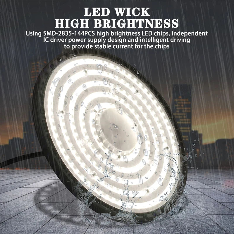 éclairage industriel led haute luminosité 280mm noir moderne étanche 200w