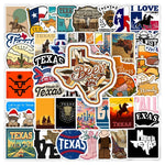 autocollants étanches vinyle thème texas drapeau cowboys paysages adhésifs opaques modernes variés multicolores adultes