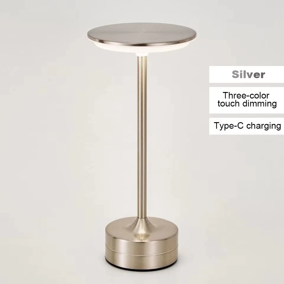 lampe table led rechargeable tactile or argent noir veilleuse portable chambre lecture gradation continue