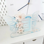 cadre photo moderne rose lys papillons transparent décoration maison photo noir rouge bleu