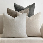taies d'oreiller polyester bleu marine beige gris contemporaines coussins paquet